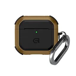 Чохол для навушників Apple AirPods 4, коричневий, Panzer, протиударний захисний кейс з TPU та полікарбонату, посилені стінки, захист від подряпин, пилу та ударів, легкий та компактний, з карабіном для кріплення, ArmorStandart (ARM82556)