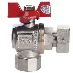 Кран кульовий кутовий з накидною гайкою Solomon 3/4″ ВВ PN40 160401 - мініатюра 2