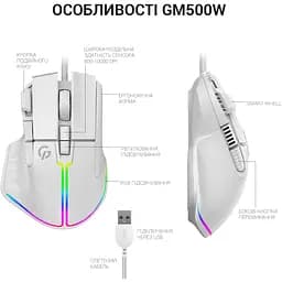 Миша GamePro біла (GM500W) - мініатюра 7