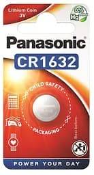 Батарейка Panasonic CR-1632EL/1B літієва CR1632 блістер 1 шт.