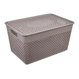 Кошик з кришкою Stars Plast какао 12 л (94256/как)
