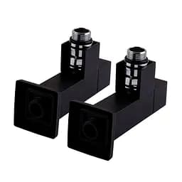 Набір кран напівоборотний кутовий з американкою Solomon Lux 1/2″ Cube Black 8888 (2шт.) 000021912 - мініатюра 6