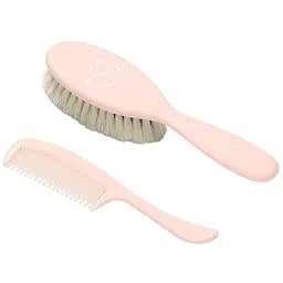 Щетка и гребешок для волос BabyOno, супермягкая щетина, светло-розовый (568/04)