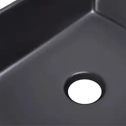 Умивальник Qtap Tern накладний прямокутний 475x370x140 мм Black matt + донний клапан PU03, Чорний матовий - мініатюра 5