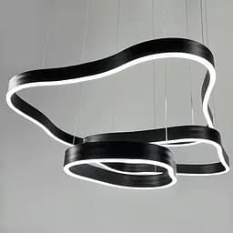 Необычная и эффектная люстра на 3 яруса 60+49+40 см в черном корпусе Ст. PCL004-800*600*400 BK | Line F