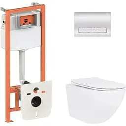 Набір Q-tap Nest 4 в 1 підвісний унітаз Jay Ultra Quiet 520x360x320 + комплект інсталяції QT07335175W48198