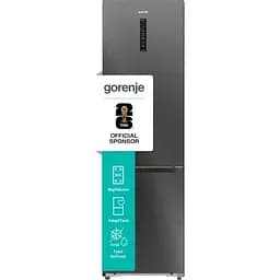 Холодильник Gorenje з нижн. мороз. камерою, 203х66х60см, 2 двері, 257(121) л, А+, Total NF, Зона св-ті, Інвертор, Зовн. Дисп, Wi-Fi, Чорний