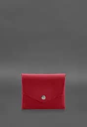 Кожаный кошелек mini 3.0 (кард-кейс) коралловый Crazy Horse