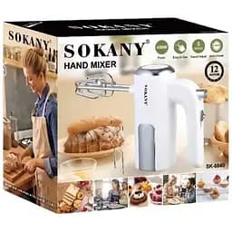 Ручний міксер Sokany SK-6640 із насадками для тесту 5 швидкостей 400Вт Білий - мініатюра 5
