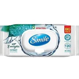 Салфетки влажные SMILE с экстрактом эвкалипта, с клапаном, 120 шт