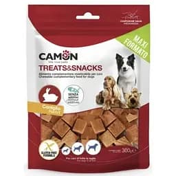 Ласощі для собак Camon, квадратики з м'яса кролика, 300г