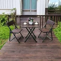 Комплект садових меблів SpringFun стиль Rattan brown розкладні для відпочинку банкету туризму кейтерингу - мініатюра 3