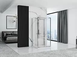 Душова кабіна Rea Rapid Slide 100x80 chrome пристінна REA-KPL-09100, Хром, Універсальна, прозорий, хром - мініатюра 5