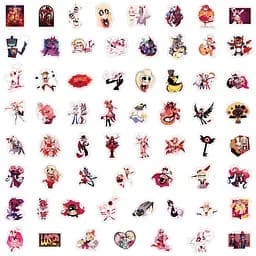 Стікерпак Готель Хазбін Набір наклейок GeekLand Hazbin Hotel 60 штук