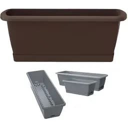 Балконний ящик Prosperplast Respana Easycare, 400 мм, коричневий (61697-222)