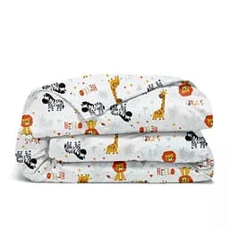 Дитяча постільна білизна в ліжечко SAFARI ANIMALS CS1, помаранчевий (AnimalsHelloSafapi_52Grey_140) - мініатюра 4
