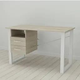 Письмовий стіл із ящиками Ferrum-decor Оскар 750x1200x600 метал Білий ДСП Дуб Сонома 16 мм (FRD-103223)