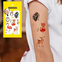 Набір тимчасових татуювань Коала та 7 звірят Tattooshka EC-301 різнокольорові - мініатюра 2