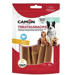 Ласощі Camon для собак, смужки з в’яленої курки та печінки, 80г