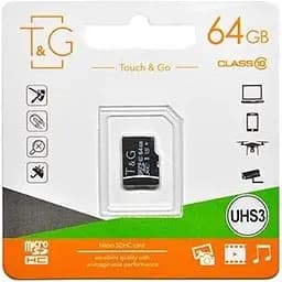 Карта пам'яті недорога T&G MicroSDXC 64GB UHS-I U3 (TG-64GBSDU3CL10-00)