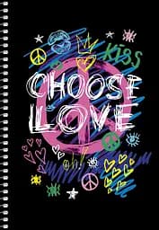 Зошит для записів Student А5, у клітинку, спіраль, 80 л., Choose love (A5-SC-080-6093K)