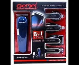 Багатофункціональний триммер Gemei GM-596 для стрижки волосся + гребінець 8 в 1 синій (GM-596_670) - мініатюра 10