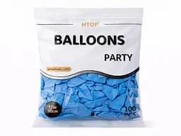 Повітряні надувні кульки HTOP Balloons Party 12 дюймів 100 шт. яскраві товари аксесуари для свята Блакитний - мініатюра 2