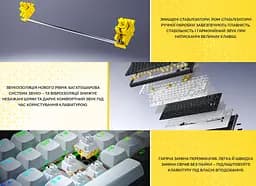 Клавиатура игровая механическая HATOR HTK-4160-UA Skyfall 65 PRO Wireless Aurum Vanila Silent Switch USB, 2,4 ГГц, BT 5.3 Black-White - мініатюра 9
