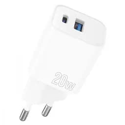 СЗУ Proove Silicone Power Plus 20W USB-C + USB-A White (WCSP2011002)