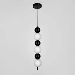 Світлодіодний підвіс із чорними та білими кульками 60 см | Line F | Арт. NO22/3 BK