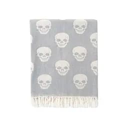 Рушник Lotus Home Pestemal - Skull 90x160 grey сірий - мініатюра 3