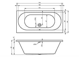 Ванна акрилова Rho Carolna 170x80 BB5300500000000 - мініатюра 2