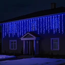 Вулична гірлянда Бахрома GarlandoPro 36 м 600 LED білий дріт Синій 36MWBL - мініатюра 3