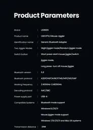 Bluetooth-адаптер Ugreen Undetectable Mouse Jiggler для ноутбука та ПК, чорний (35994) - мініатюра 9