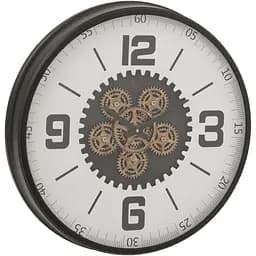 Настінні годинники J-line круглі в дерев'яному корпусі чорного кольору 60 см з механізмом, що рухається (48908)