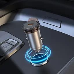 Автомобільний зарядний пристрій Hoco NZ16 Type-C PD 30W metal grey + кабель Type-C to Lightning - мініатюра 7