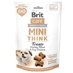 Лакомство Brit Care Mini Treats Think для собак малых пород для поддержания умственных способностей с индейкой вкус арахисового масла 50 г