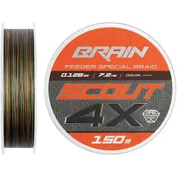 Шнур Brain Scout 4X 150m (camo) 0.128mm 7.2kg