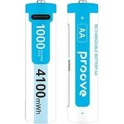 Акумуляторні батарейки Proove Type-C Compact Energy Pro АА 4100mAh 2шт White (RBCE40702002) [138929]