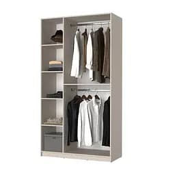 Шафа 3-дверна з антресоллю MebelStar Оскар ДСП BL-B, додаткова штанга 120x52x260 см Бетон (MBS-4881) - мініатюра 2