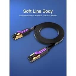 Патч-корд 5м, FTP cat 7 RJ-45 black Vention (ICABJ) - мініатюра 2