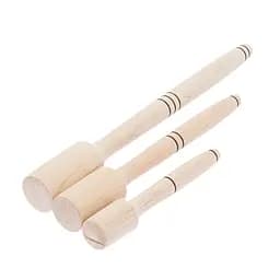Набор толкушек макогонов картофелемялок фигурных для картошки деревянных (3 штуки), Woodly Бежевый 84903