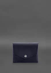 Кожаный кошелек mini 3.0 (кард-кейс) синий Crazy Horse