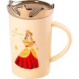 Чашка керамическая Happy Life Princess с крышкой желтая 400 мл HPCYM0845Y