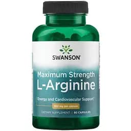 Амінокислота Swanson L-Arginine Maximum Strenght 850 мг 90 капсул