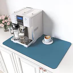 Антискользящий кухонный коврик - Абсорбирующий коврик для сушки посуды - Коврик под кофеварку 30х45 см Синий