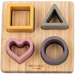 Силиконовый сортер на деревянном подносе FreeON розовый