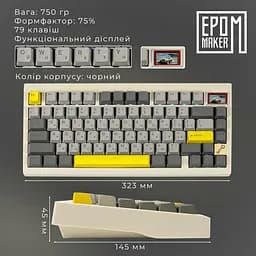Клавіатура Epomaker TH80 PRO V2 Wisteria Tactile White механічна бездротова (TH80-PROV2-W-WT) - мініатюра 14