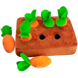 Игрушка для собак Огород с морковью 8 шт. плюшевая коричневая