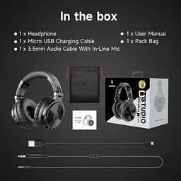 Гарнітура OneOdio Studio Pro CBluetooth + 3.5 мм Black (Pro C Black) - мініатюра 3